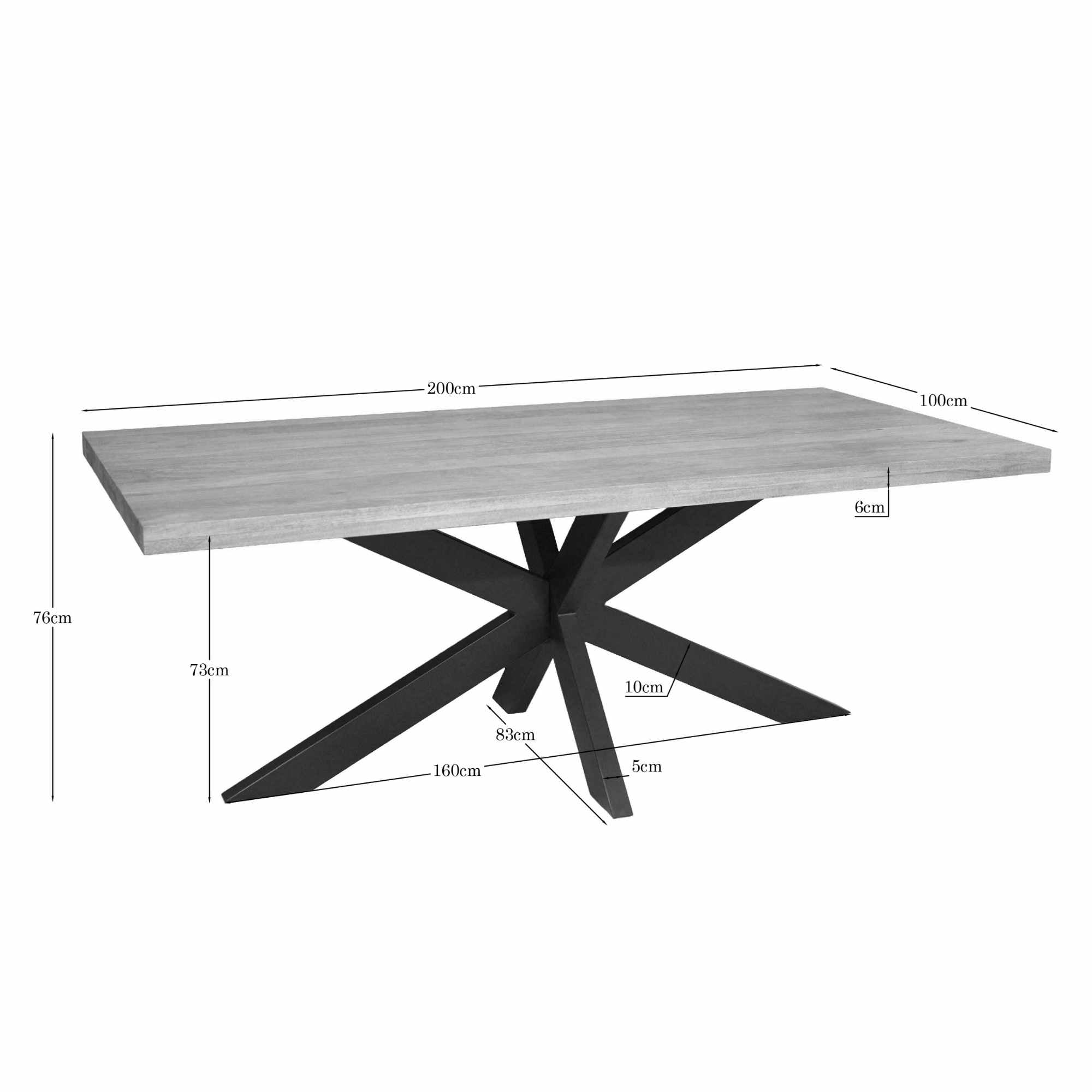 Eettafel Dakota | 200 cm | Rechthoek