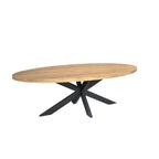 Eettafel Dakota, 240 x 110 cm, ovaal, naturel mangohout