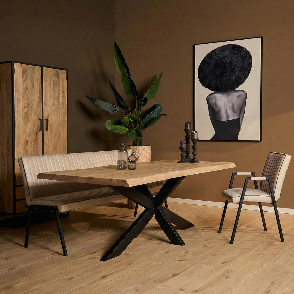 Boomstamtafel Dakota Naturel Mangohout 140 cm