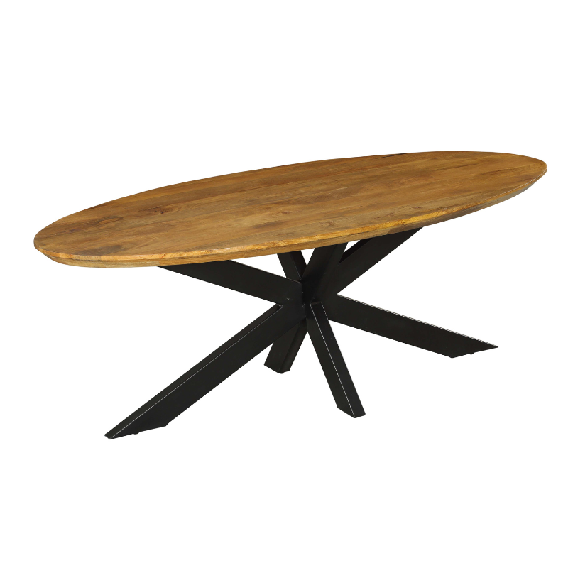 Eettafel Brandy, 160 x 90 cm, ovaal, mangohout