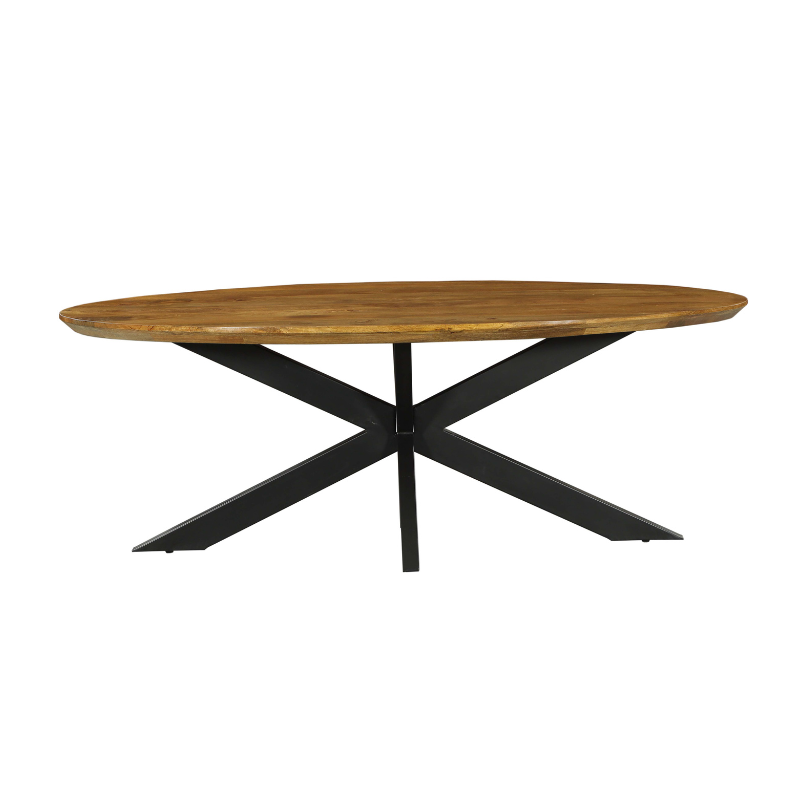 Eettafel Brandy, 180 x 90 cm, ovaal, mangohout
