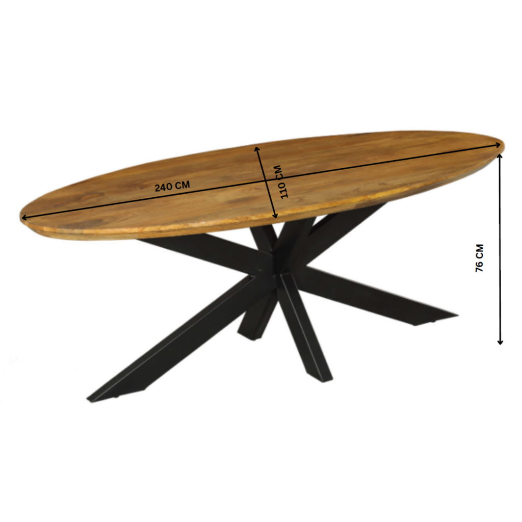 Eetkamertafel Brandy | Ovaal | 240 cm