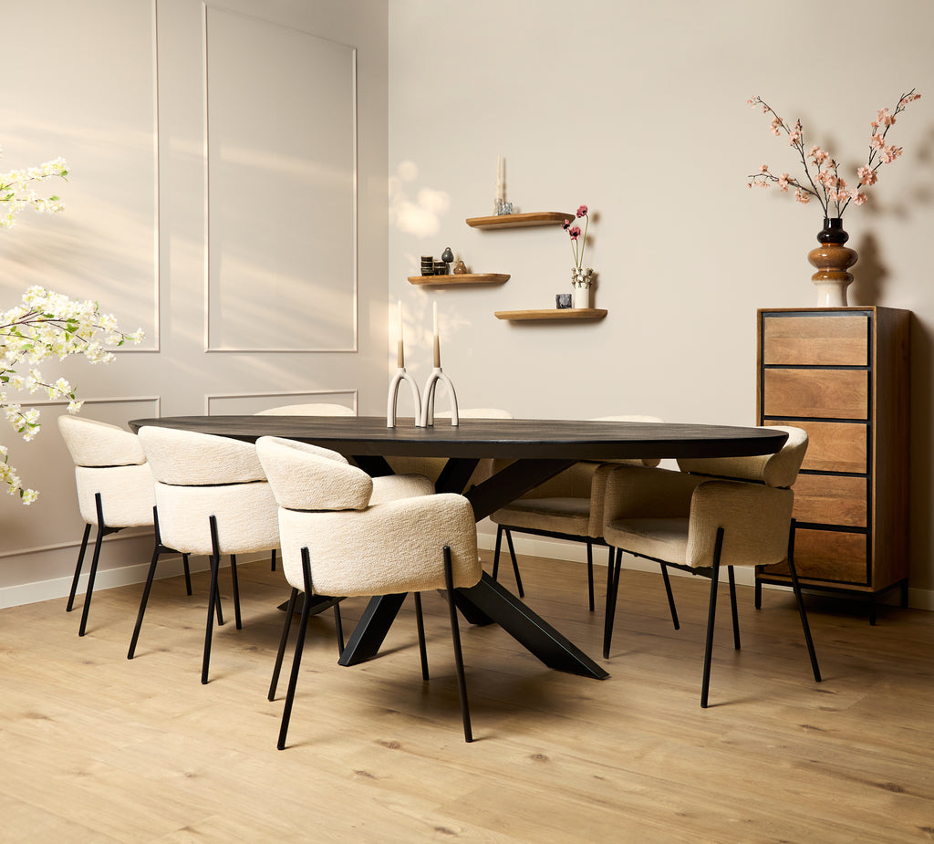 Eettafel Brandy Black | 300 cm | Ovaal