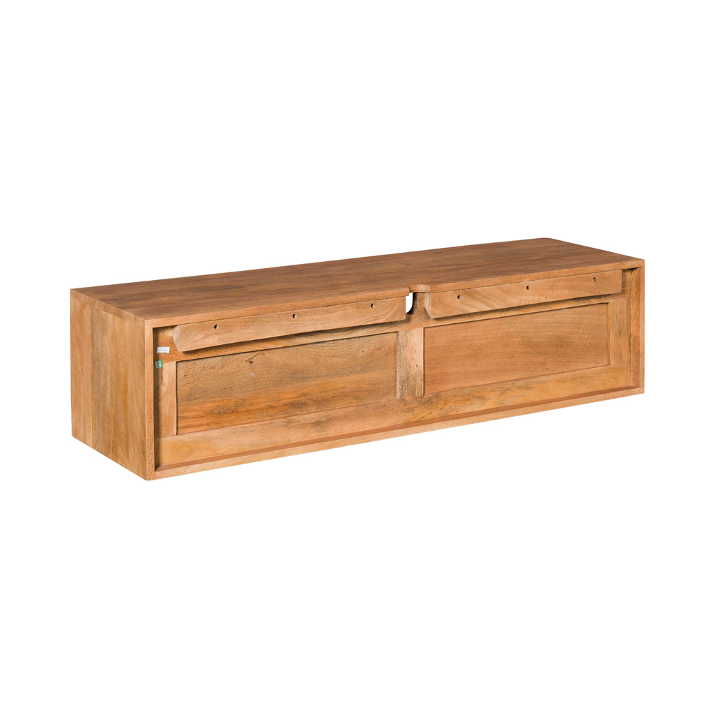 Zwevend tv-meubel Ambiance, 120 cm, naturel mangohout