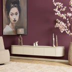 Zwevend tv-meubel Ambiance, 120 cm, naturel mangohout
