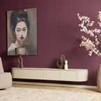 Zwevend tv-meubel Ambiance, 120 cm, naturel mangohout