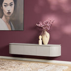 Zwevend tv-meubel Ambiance, 120 cm, naturel mangohout