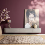 Zwevend tv-meubel Ambiance, 120 cm, naturel mangohout
