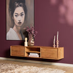 Zwevend tv-meubel Ambiance, 120 cm, naturel mangohout