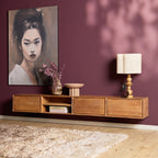Zwevend tv-meubel Ambiance, 120 cm, naturel mangohout