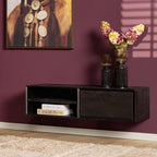 Zwevend tv-meubel Ambiance, 120 cm, naturel mangohout