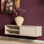 Zwevend tv-meubel Ambiance, 120 cm, naturel mangohout