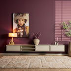 Zwevend tv-meubel Ambiance, 120 cm, naturel mangohout