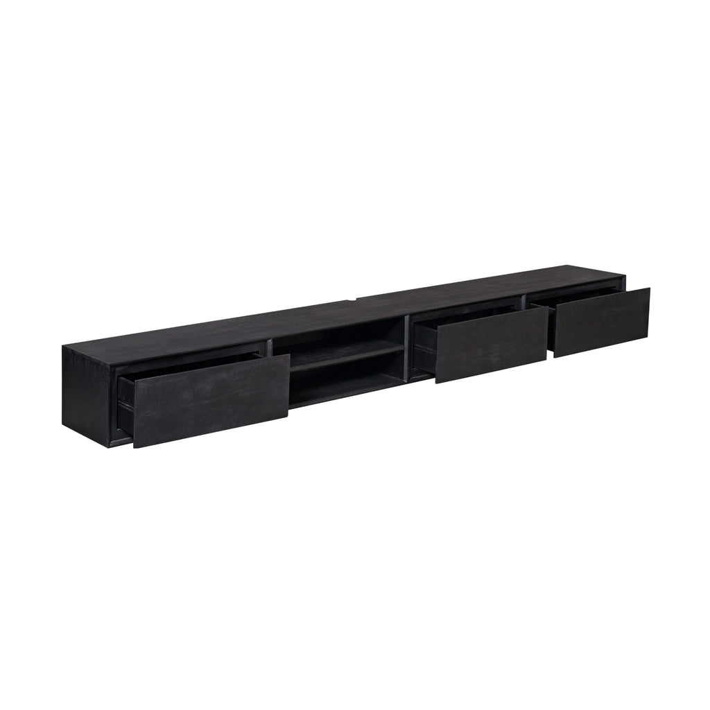 Zwevend tv meubel Ambiance Black | 280 cm