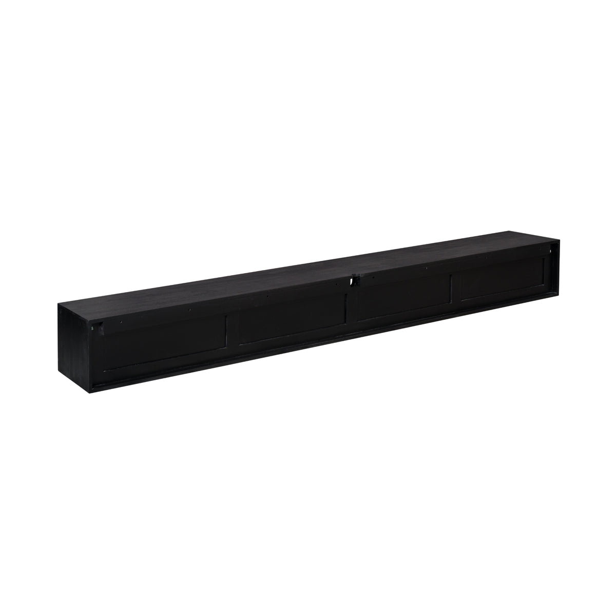 Zwevend tv-meubel Ambiance, 280 cm, zwart mangohout