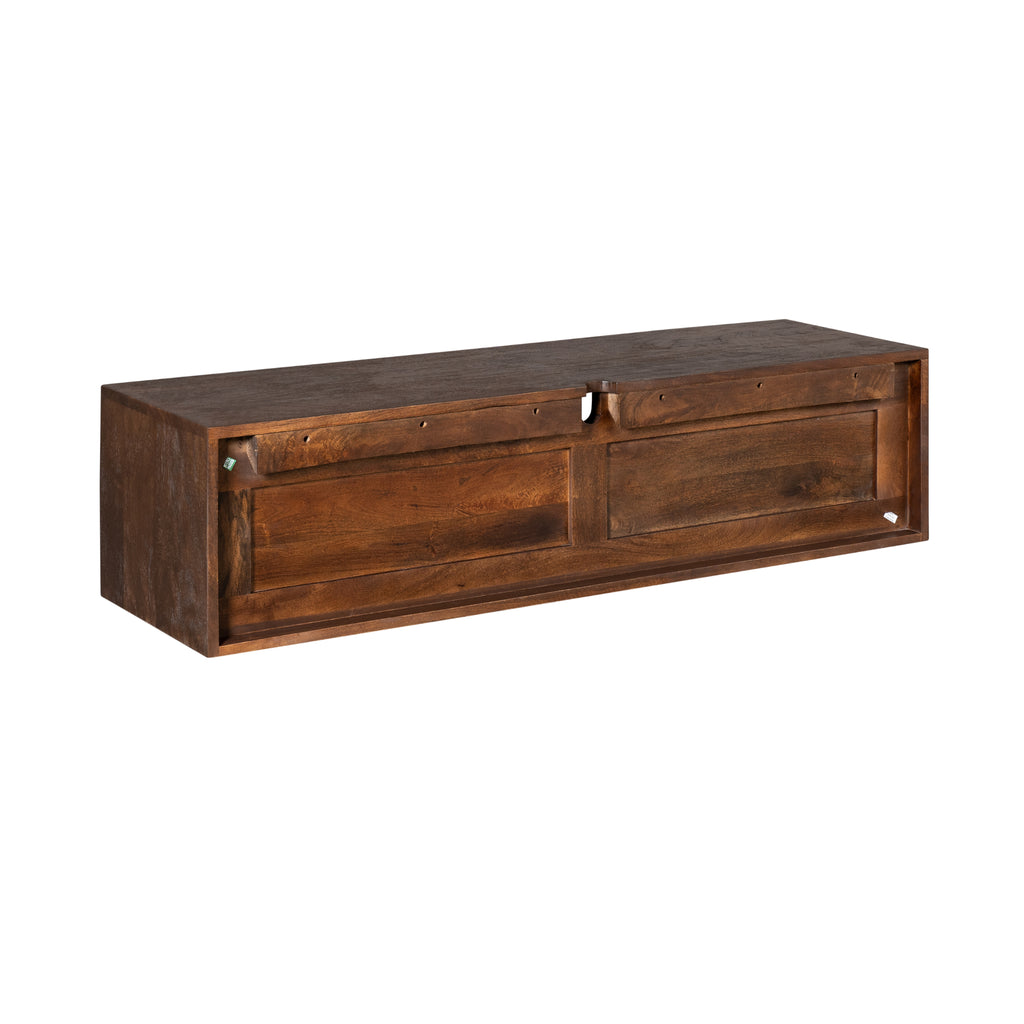 Zwevend tv-meubel Ambiance, 120 cm, bruin mangohout