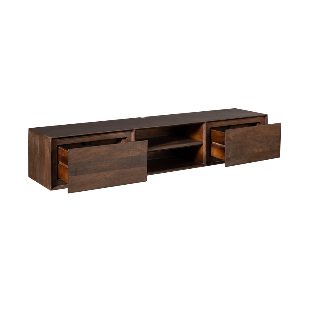 Zwevend tv-meubel Ambiance, 160 cm, bruin mangohout