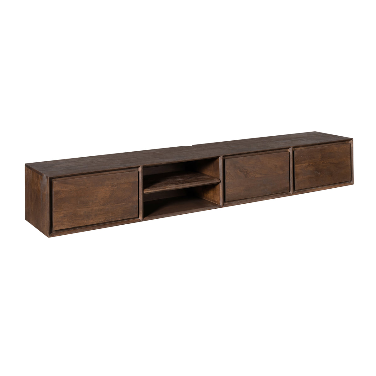 Zwevend tv-meubel Ambiance, 200 cm, bruin mangohout