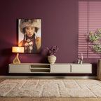 Zwevend tv-meubel Ambiance, 240 cm, zand mangohout