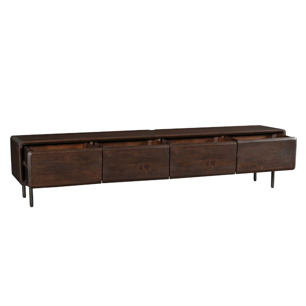 Zwevend tv-meubel Allure, 200 cm, bruin mangohout