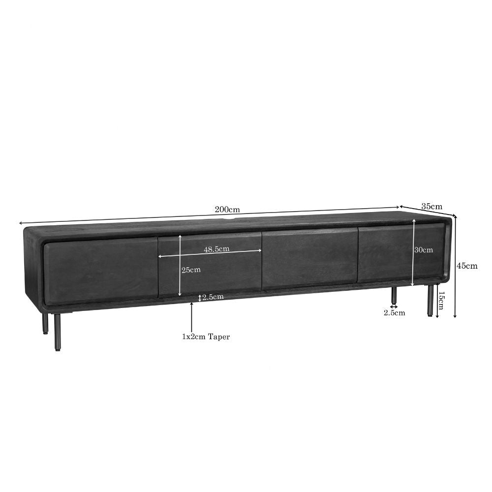 Zwevend tv-meubel Allure, 200 cm, bruin mangohout