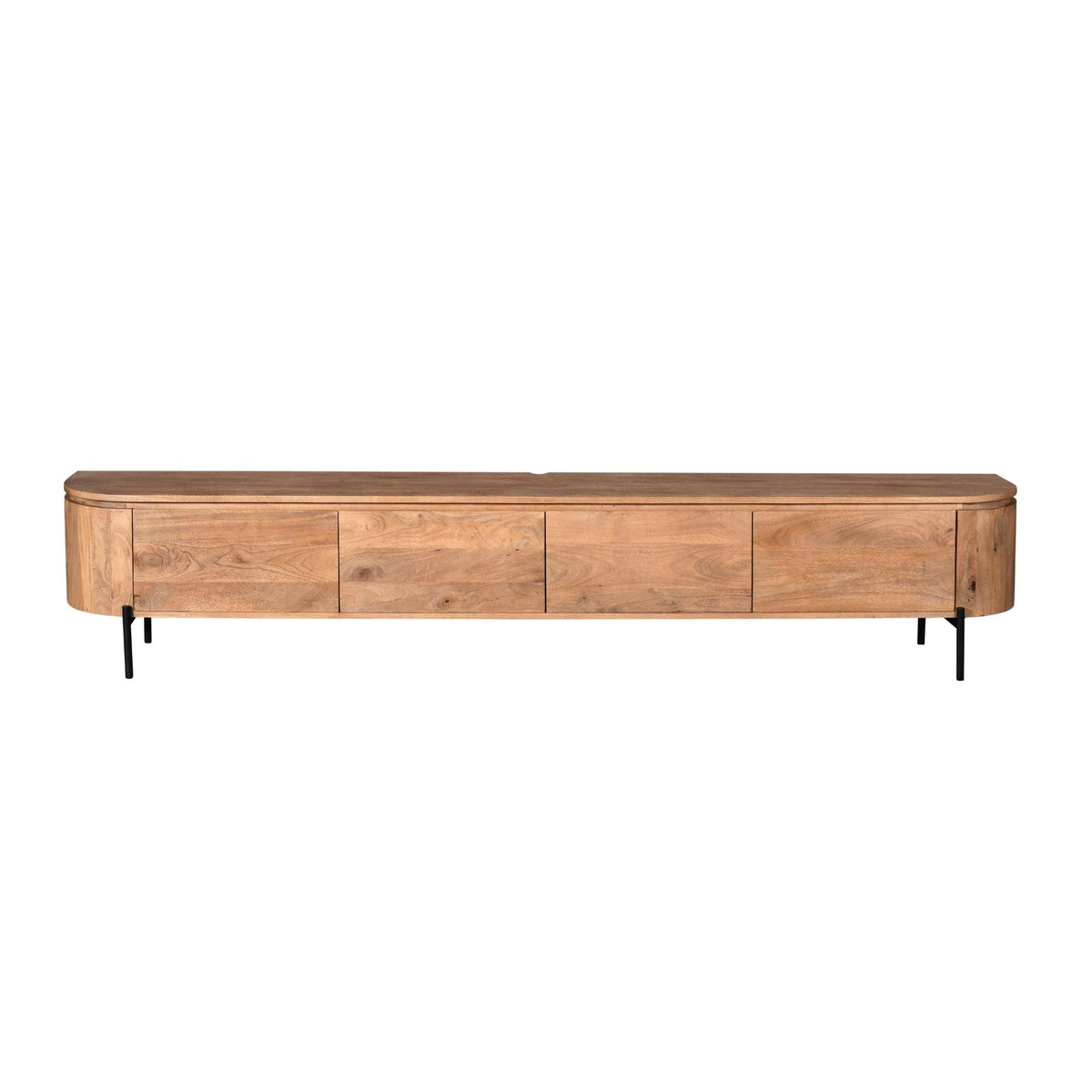 Tv-meubel Excellent, 200 cm, naturel mangohout, zwevend of op pootjes