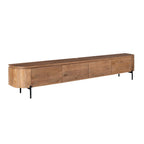 Tv-meubel Excellent, 200 cm, naturel mangohout, zwevend of op pootjes