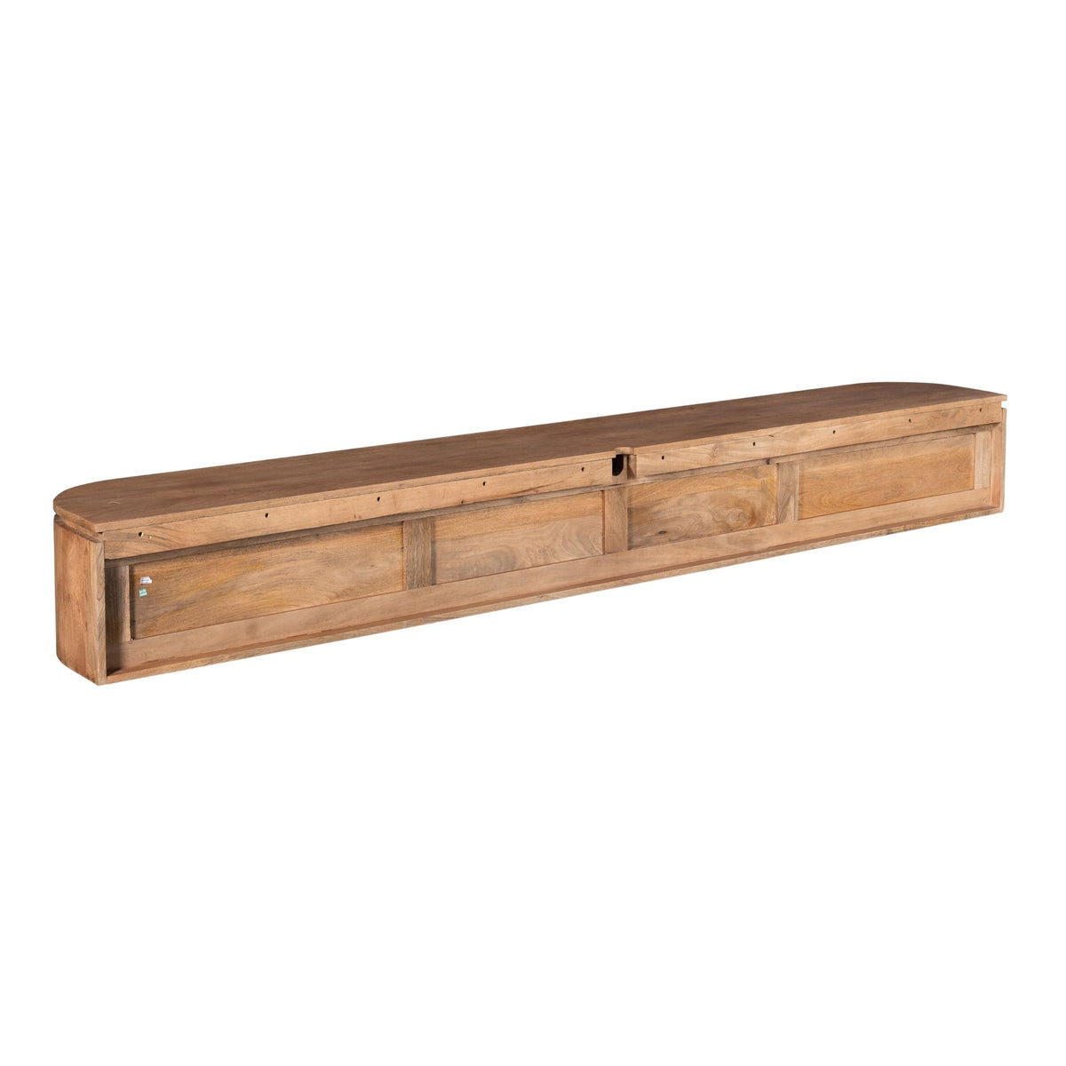 Tv-meubel Excellent, 200 cm, naturel mangohout, zwevend of op pootjes