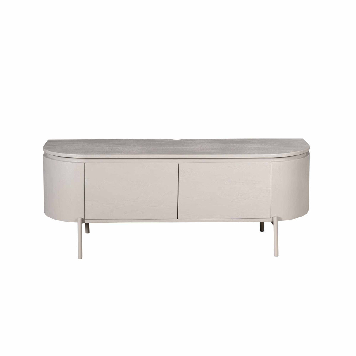 Tv-meubel Excellent, 120 cm, taupe mangohout, zwevend of op pootjes
