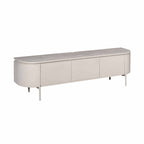 Tv-meubel Excellent, 160 cm, taupe mangohout, zwevend of op pootjes