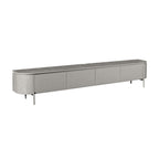Tv-meubel Excellent, 200 cm, taupe mangohout, zwevend of op pootjes