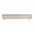 Tv-meubel Excellent, 200 cm, taupe mangohout, zwevend of op pootjes