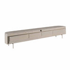 Tv-meubel Excellent, 200 cm, taupe mangohout, zwevend of op pootjes