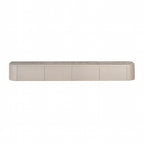 Tv-meubel Excellent, 200 cm, taupe mangohout, zwevend of op pootjes