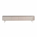 Tv-meubel Excellent, 200 cm, taupe mangohout, zwevend of op pootjes