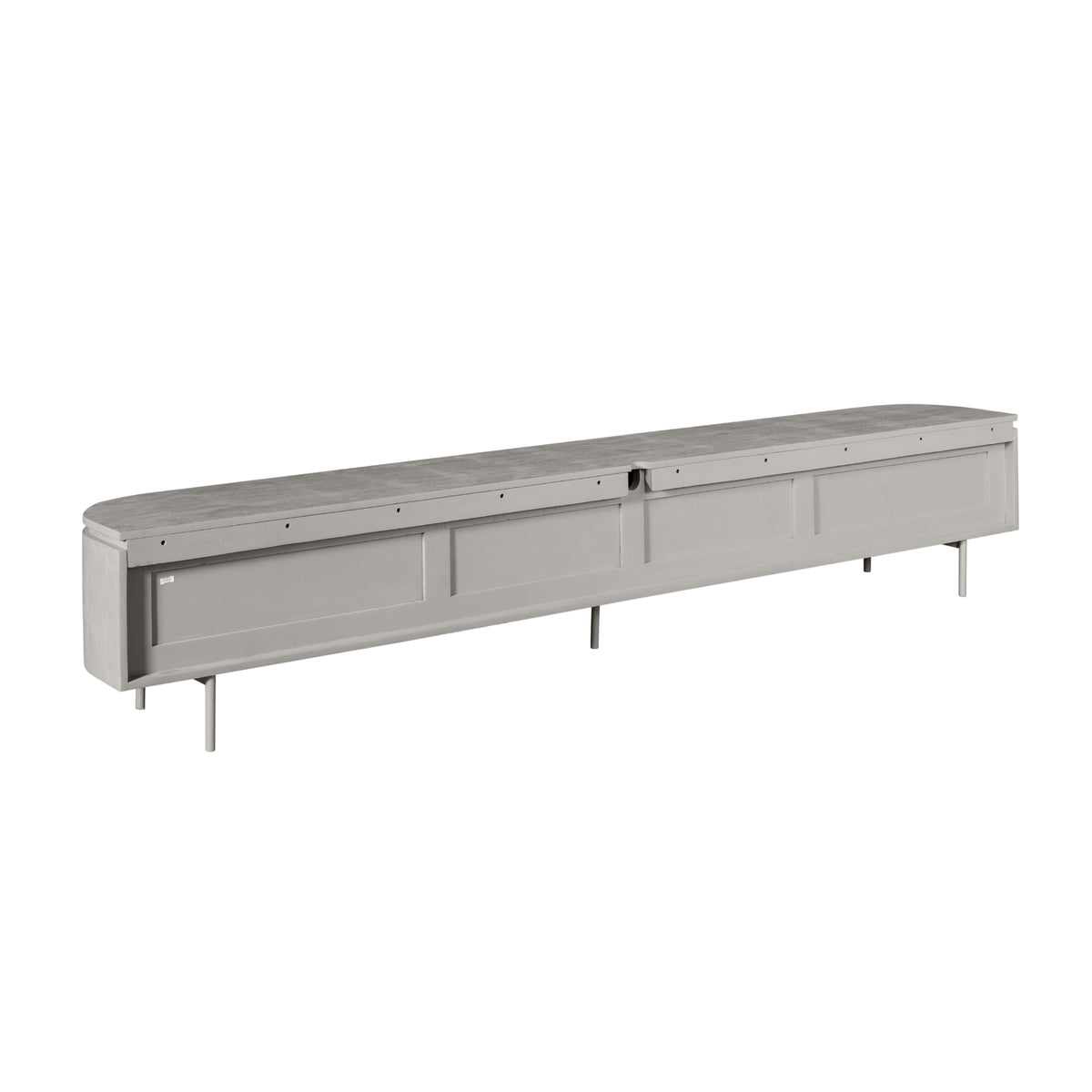 Tv-meubel Excellent, 240 cm, taupe mangohout, zwevend of op pootjes