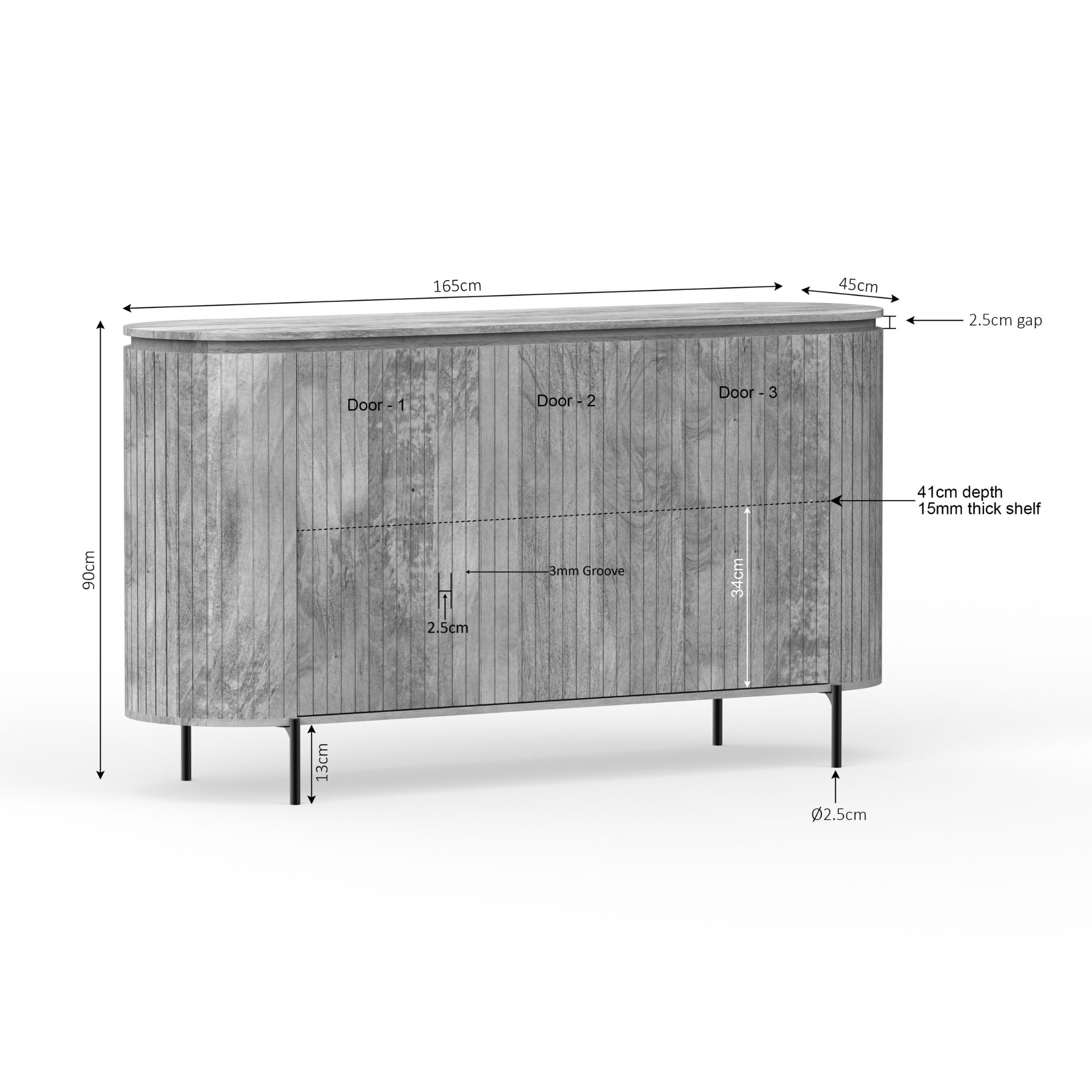 Dressoir Solana | 165 cm | Naturel