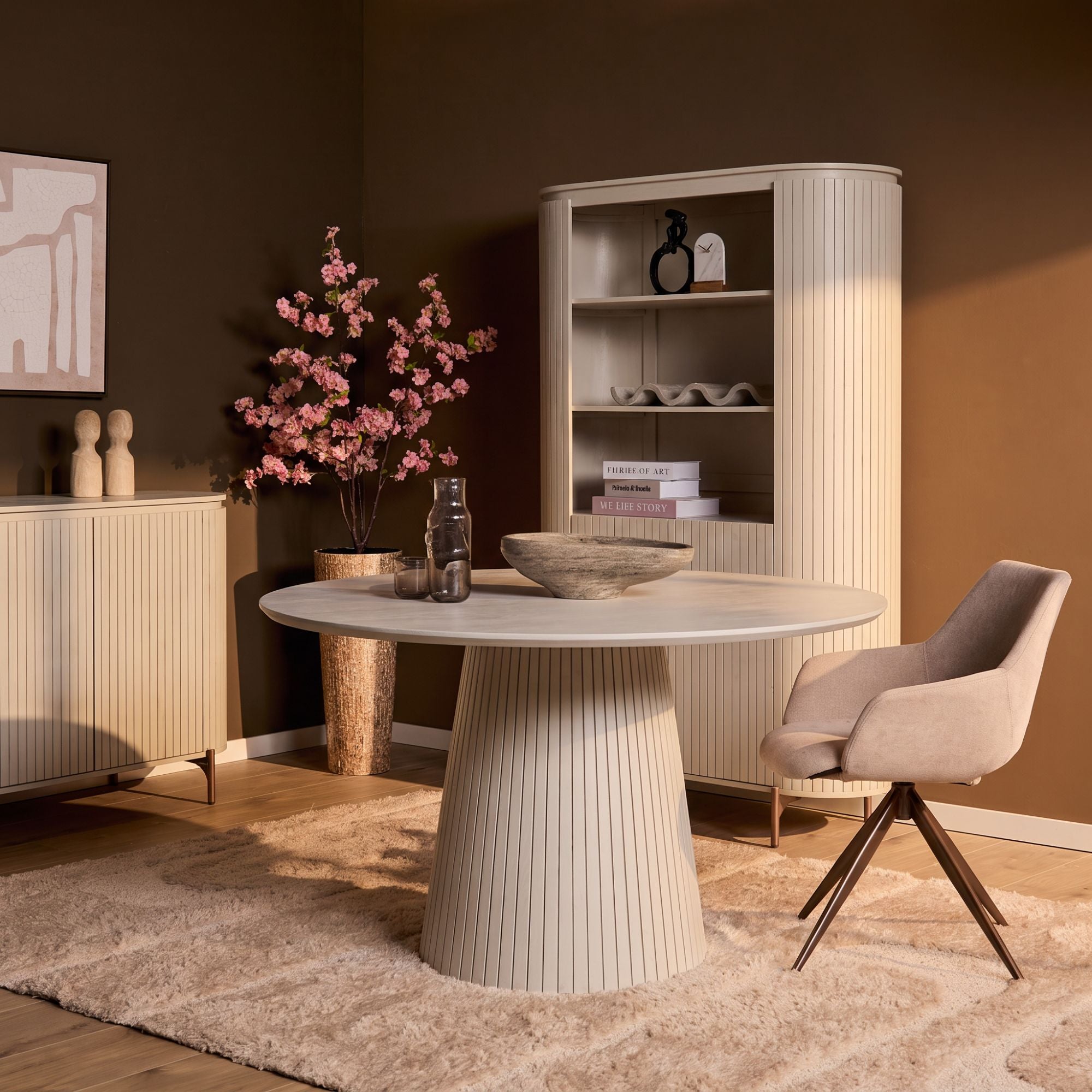 Ronde eettafel Solana Zand Mangohout 130 cm