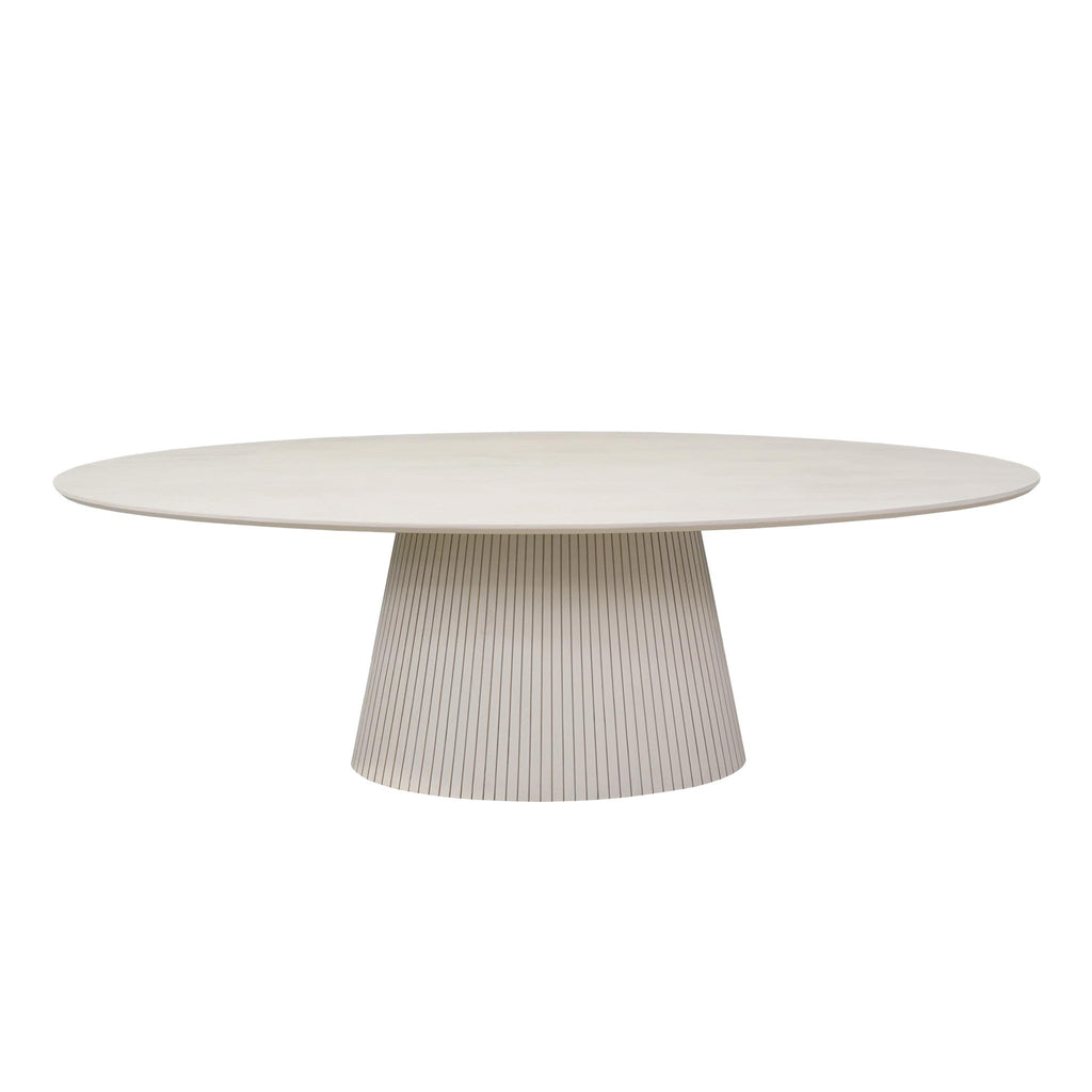 Ovale eettafel Solana Zand Mangohout 240 cm