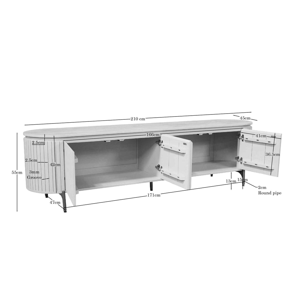 Tv meubel Solana Zand Mangohout 210 cm