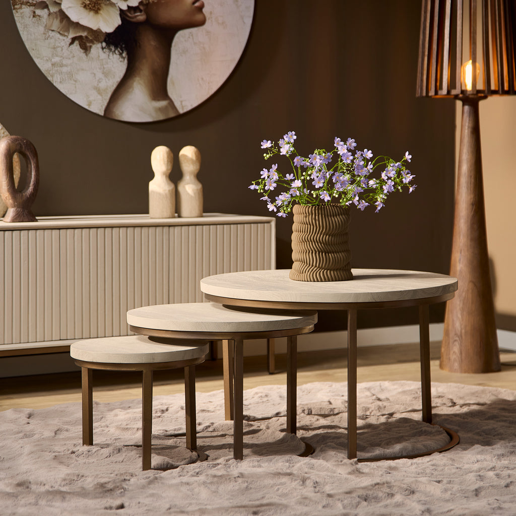 Salontafel Madison Sand | 70 cm | set van 3
