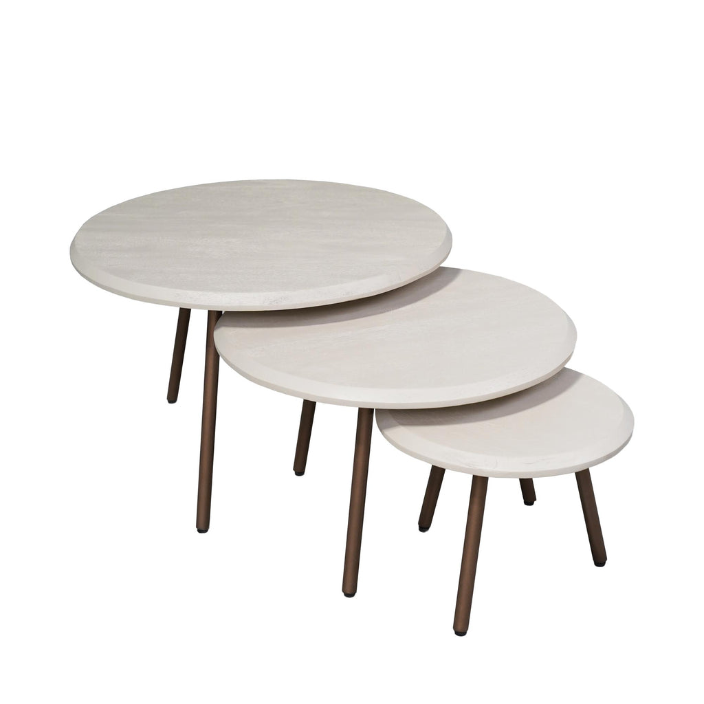 Ronde salontafelset Ohio Zand Mangohout 70 cm