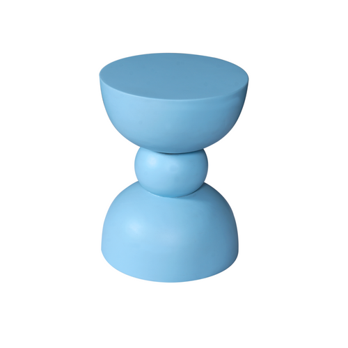 Bijzettafel Jon, Ø 30 cm, blauw mangohout