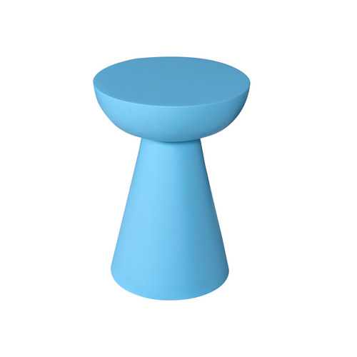 Bijzettafel Owen, Ø 30 cm, blauw mangohout