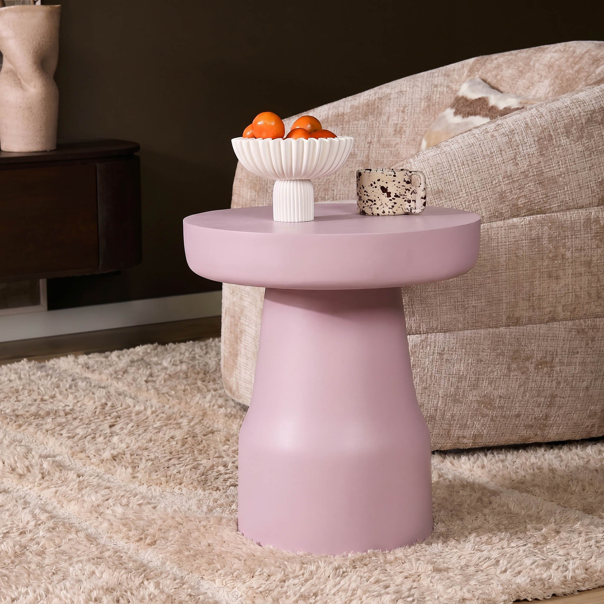Bijzettafel Drum | Roze