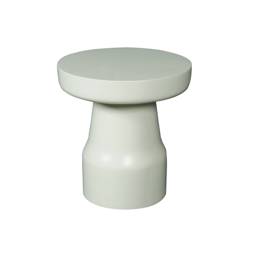 Bijzettafel Drum, Ø 40 cm, groen mangohout