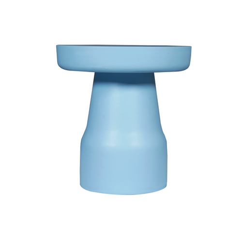 Bijzettafel Drum, Ø 40 cm, blauw mangohout