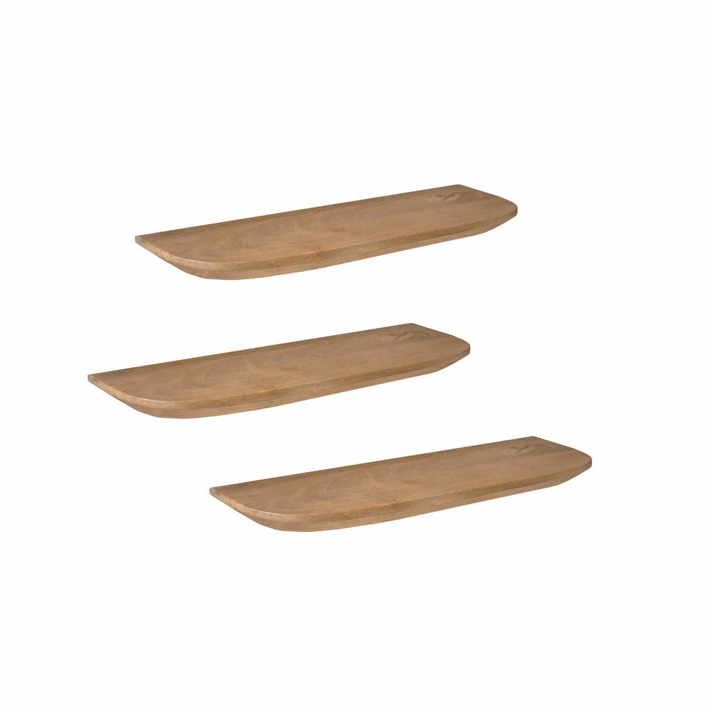 Wandplank Gusta, 60 cm, licht mangohout, set van 3
