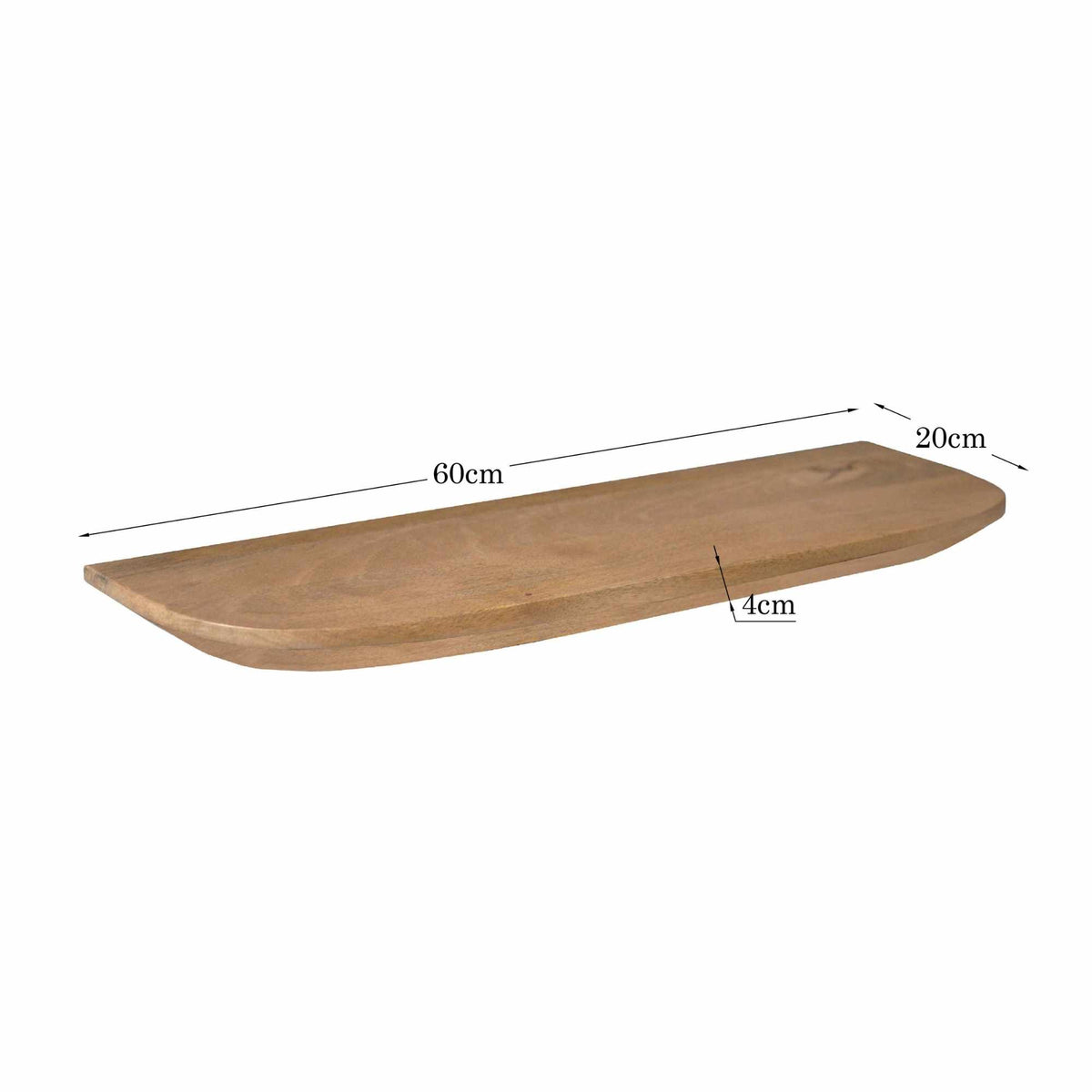 Wandplank Gusta, 60 cm, licht mangohout, set van 3