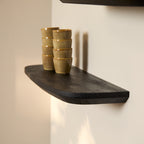 Wandplank Gusta, 60 cm, zwart mangohout, set van 3